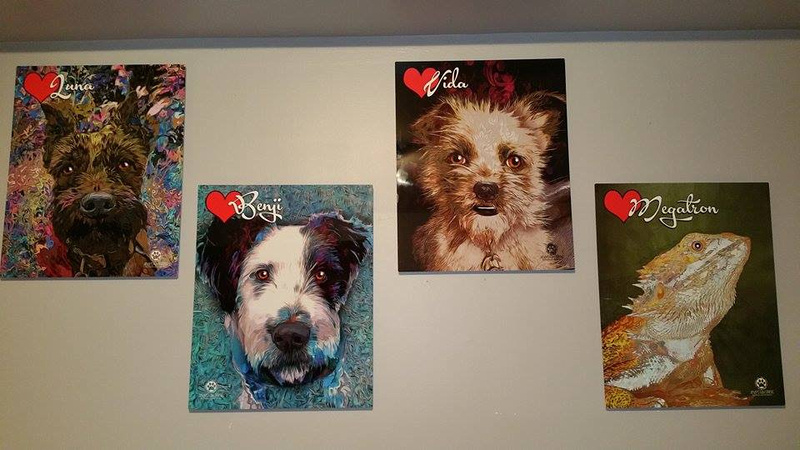 Custom Pet Portrait Examples by Andy's Paw Prints